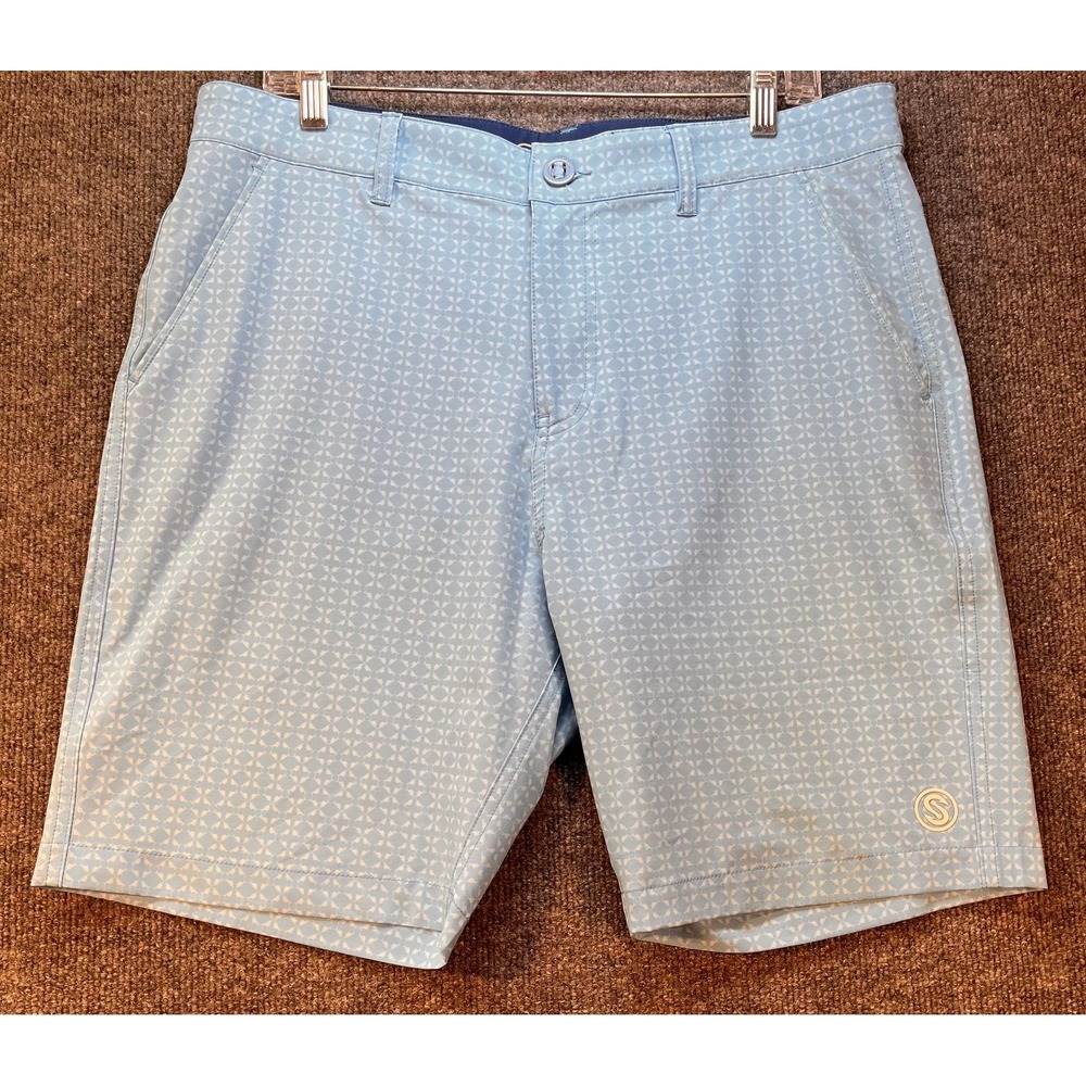 Scales Shorts Mens 32 Blue Performance Stretch Golf Pockets Lightweight Summer